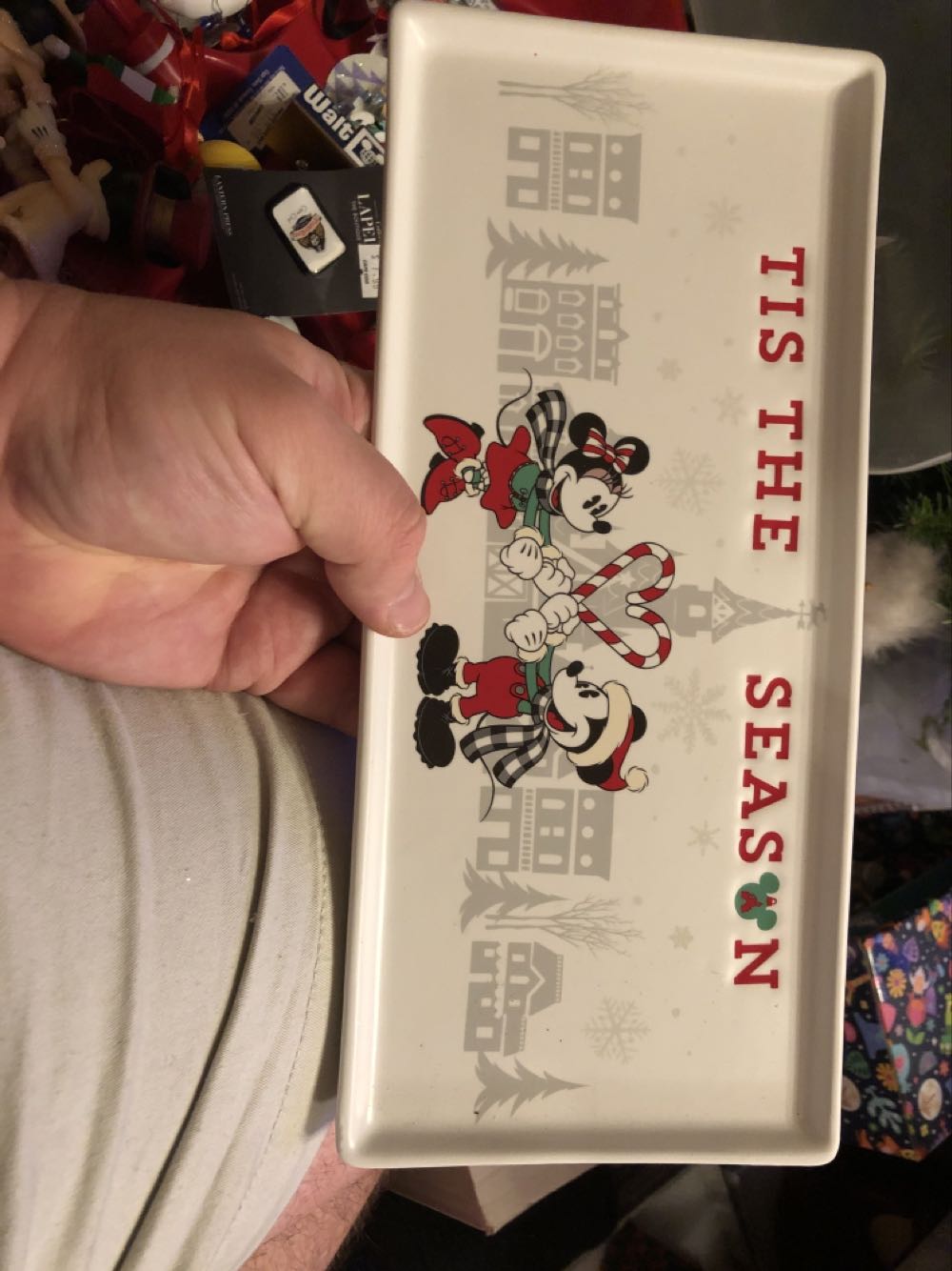 Disney Parks Yuletide Farmhouse Mickey Minnie Rectangular - DIsney Parks Holiday Series ornament collectible [Barcode 400034601578] - Main Image 2