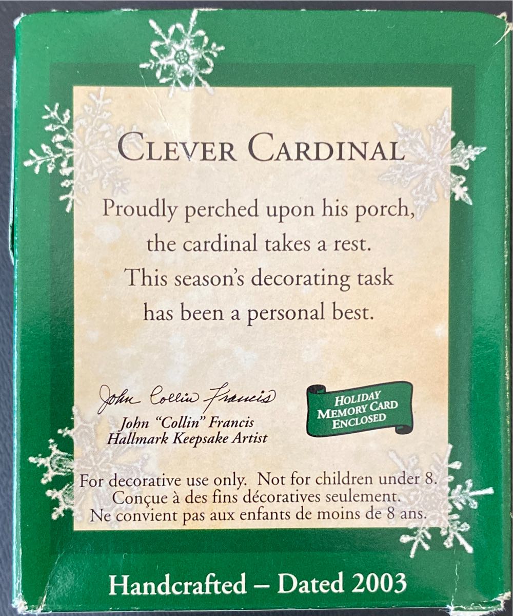 Miniature Clever Cardinal (3) - Miniature (Bird, Bird Feeder) ornament collectible [Barcode 015012741476] - Main Image 2