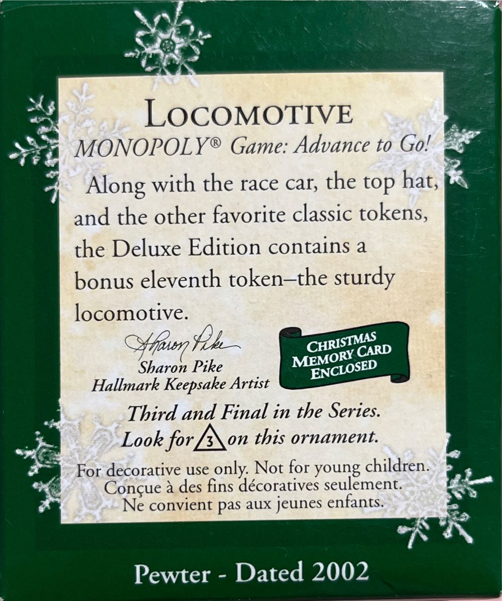 Locomotive - Monopoly Game Miniature (Monopoly) ornament collectible [Barcode 015012639605] - Main Image 2
