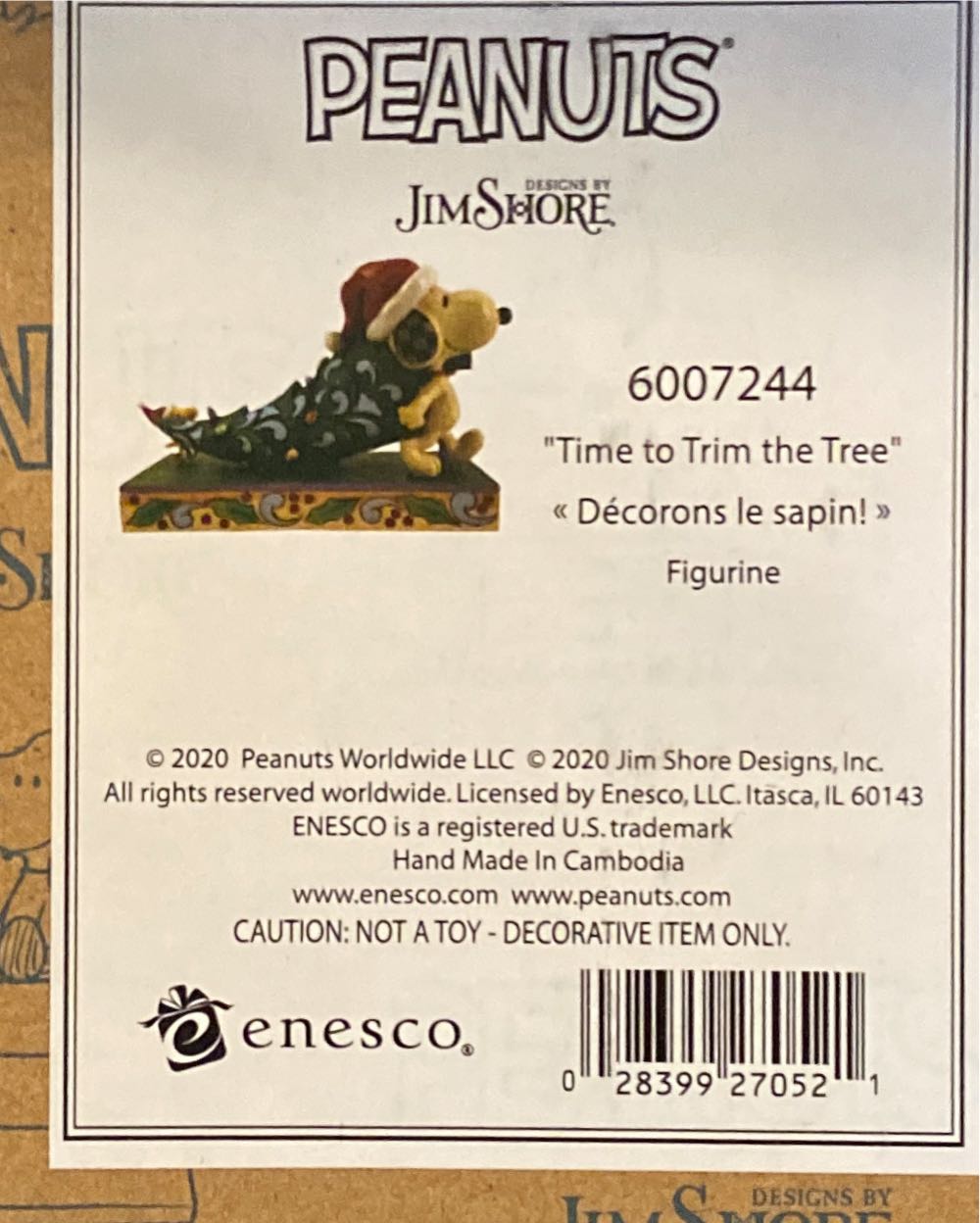 Jim Shore Snoopy And Woodstock With Christmas Tree  ornament collectible [Barcode 028399270521] - Main Image 2