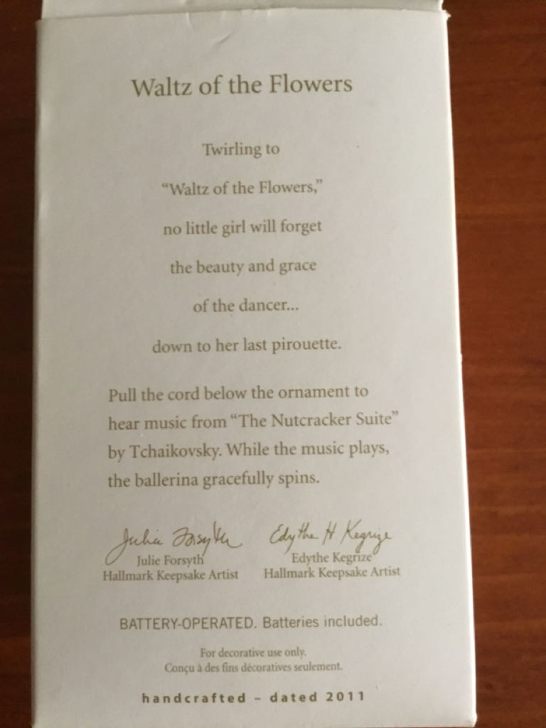 Waltz of the Flowers - Magic - Sound & Motion (Ballerina) ornament collectible [Barcode 795902197537] - Main Image 2