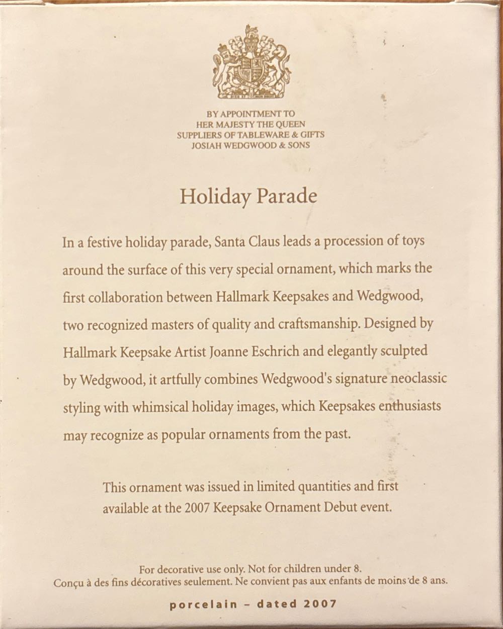 Holiday Parade  ornament collectible [Barcode 091574083650] - Main Image 3