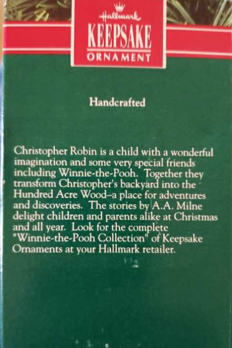 Christopher Robin - Disney (Winnie the Pooh) ornament collectible [Barcode 070000027451] - Main Image 2