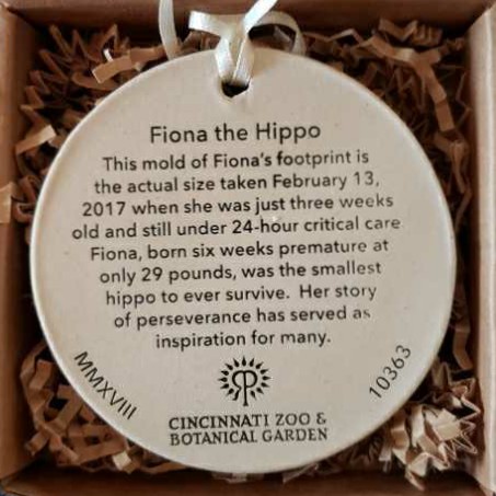 Fiona - Footprint - Cincinnati Zoo & Botanical Garden (Animals) ornament collectible - Main Image 2