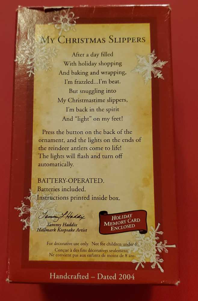 My Christmas Slippers - Reindeer (Reindeer) ornament collectible [Barcode 015012787498] - Main Image 2