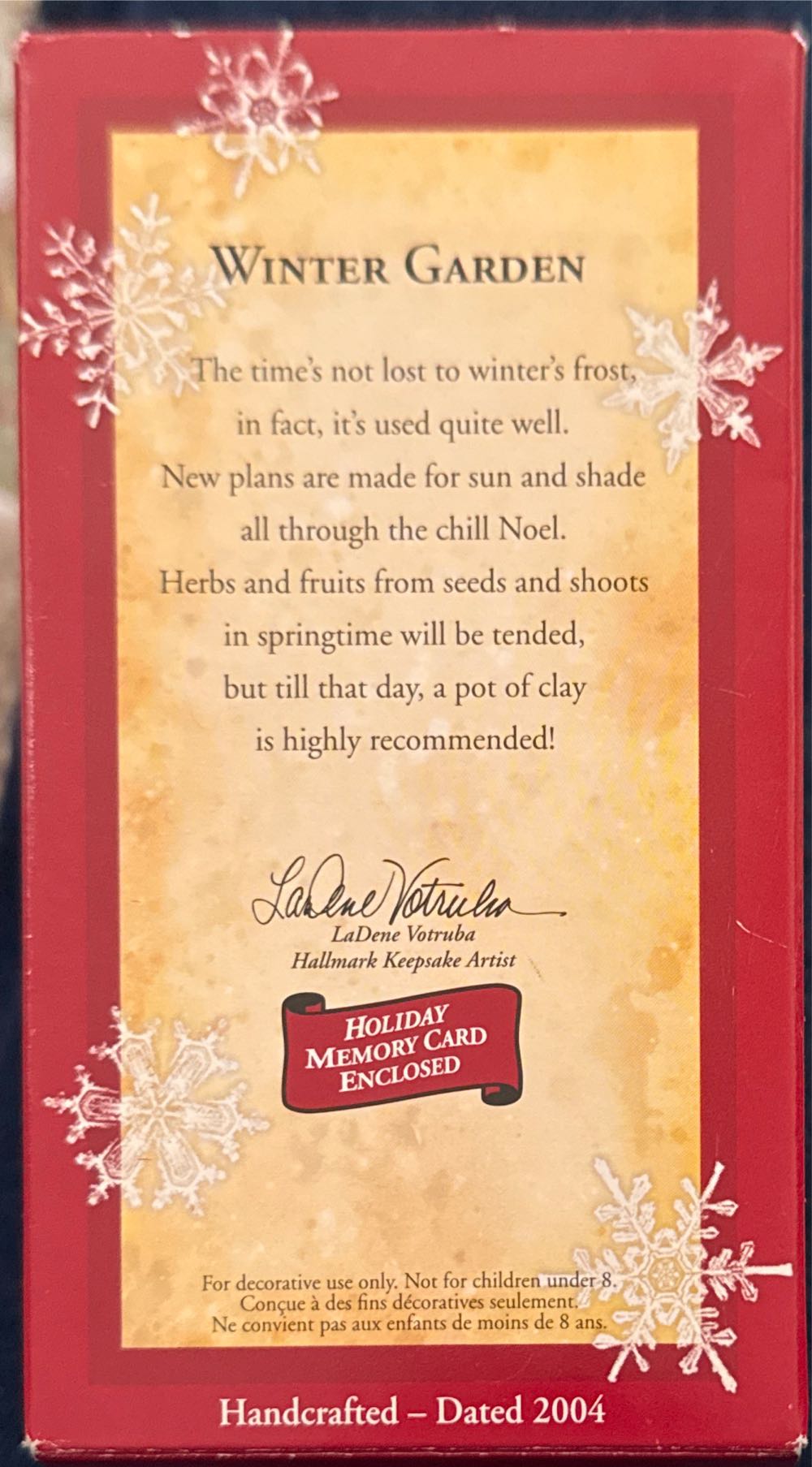 Winter Garden - Garden (Window) ornament collectible [Barcode 015012815795] - Main Image 4