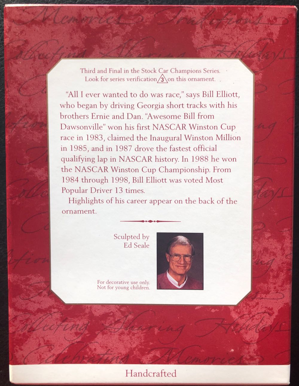 Bill Elliott - Stock Car Champions (Racing) ornament collectible [Barcode 015012480900] - Main Image 2