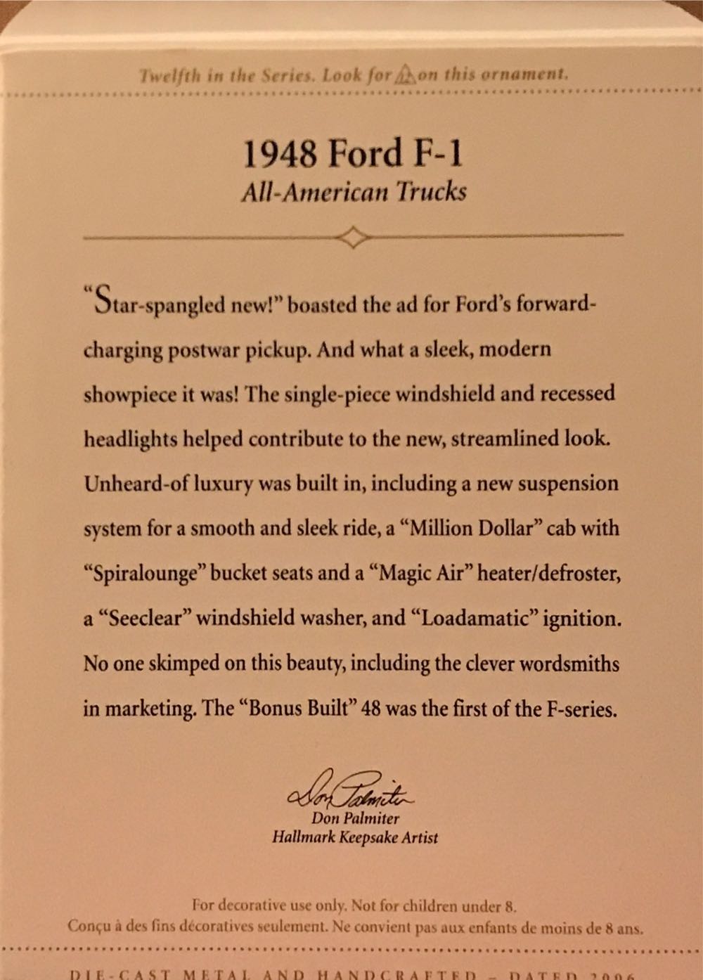 AAT#12 1948 Ford F-1 - All-American Trucks (Trucks) ornament collectible [Barcode 015012922066] - Main Image 2