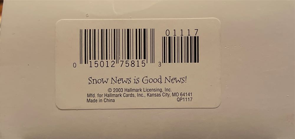Snow News Is Good News - Snowman’s Land (Snowman) ornament collectible [Barcode 015012758153] - Main Image 3