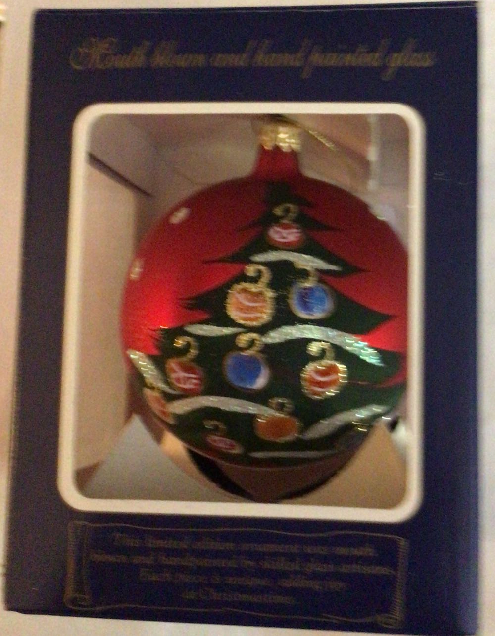 Glass Blown Ornament With Christmas Tree  ornament collectible [Barcode 689439612277] - Main Image 2