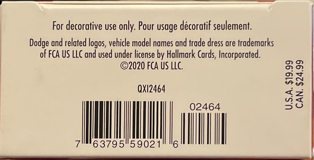 2020 Dodge Challenger SRT Hellcat Redeye - Classic American Cars (Classic Cars) ornament collectible [Barcode 763795590216] - Main Image 3