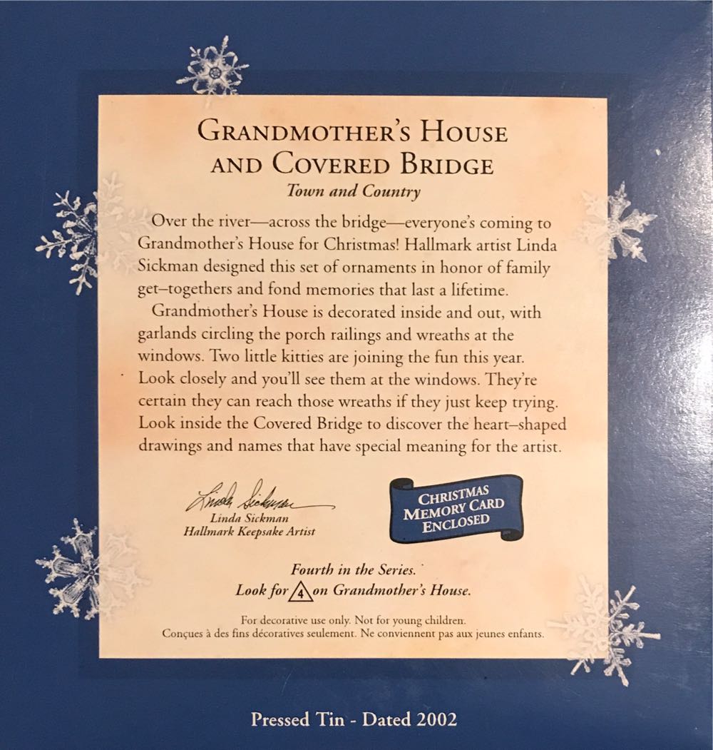 T&C #4 Grandmother’s House And Covered Bridge Town And Country - Town And Country (Collectible Series) ornament collectible [Barcode 015012688955] - Main Image 2