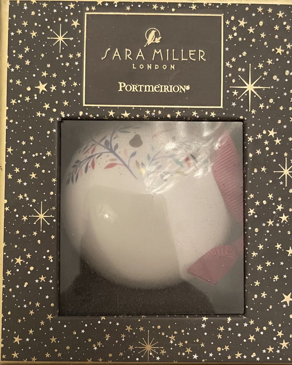 Portmeirion Home & Gifts Partridge In A Pear Tree Christmas Bauble Ceramic Multi Coloured 9  ornament collectible [Barcode 749151699366] - Main Image 2