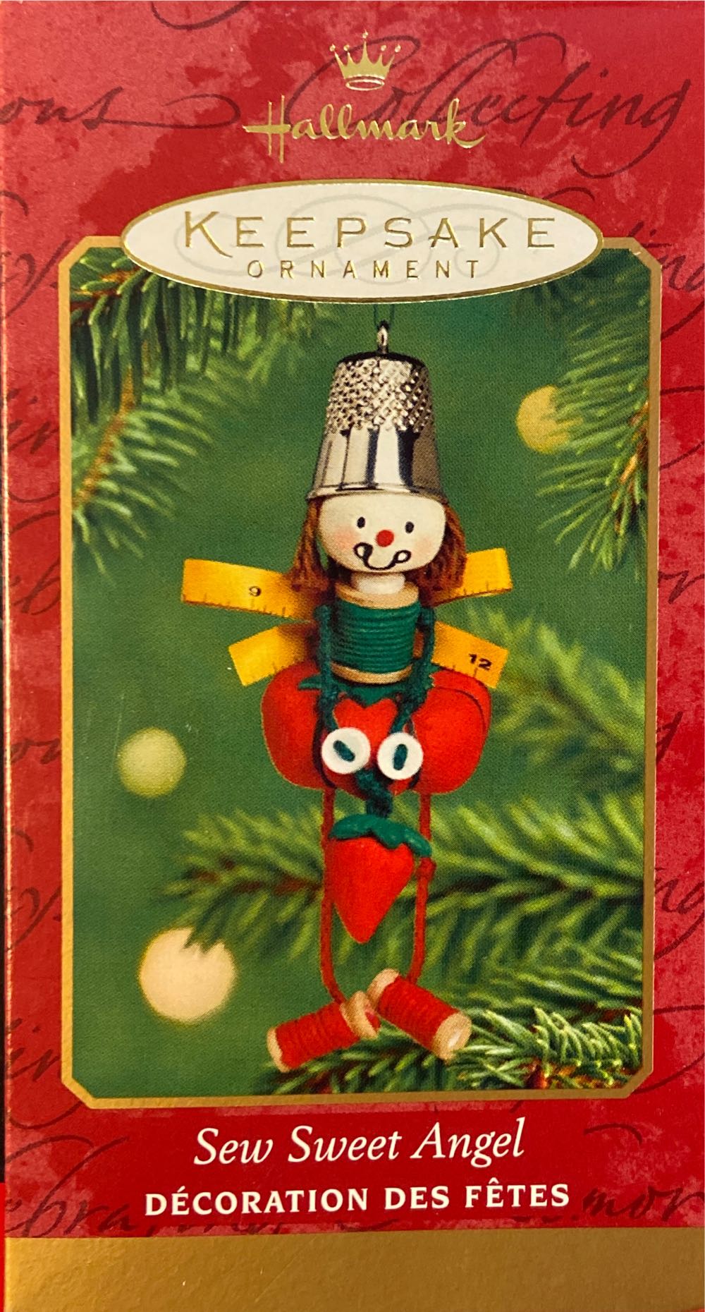 Sew Sweet Angel QX2862  (Sewing) ornament collectible [Barcode 015012647013] - Main Image 2