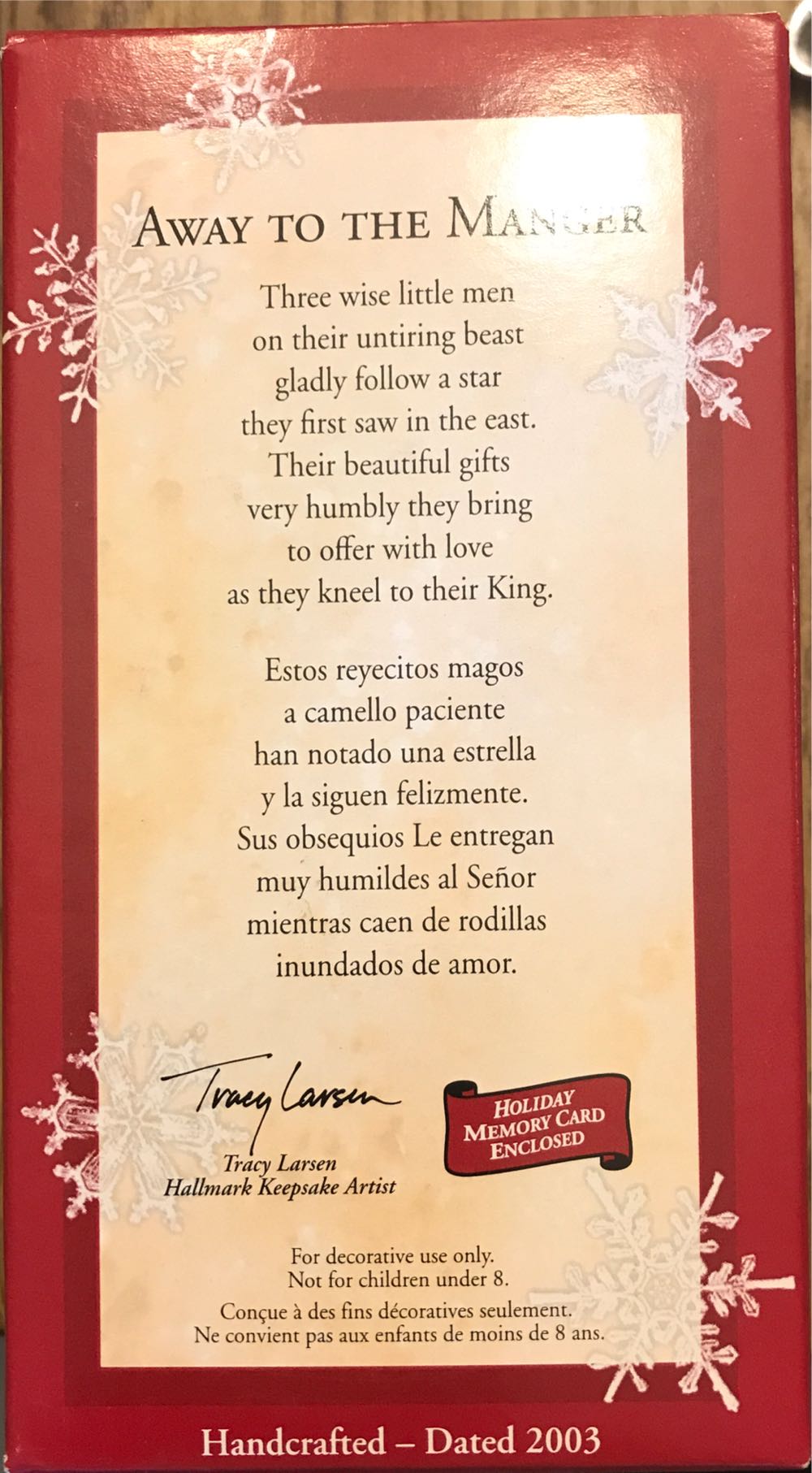 Away To The Manger Hallmark Keepsake Ornament - Nativity ornament collectible [Barcode 015012739121] - Main Image 3