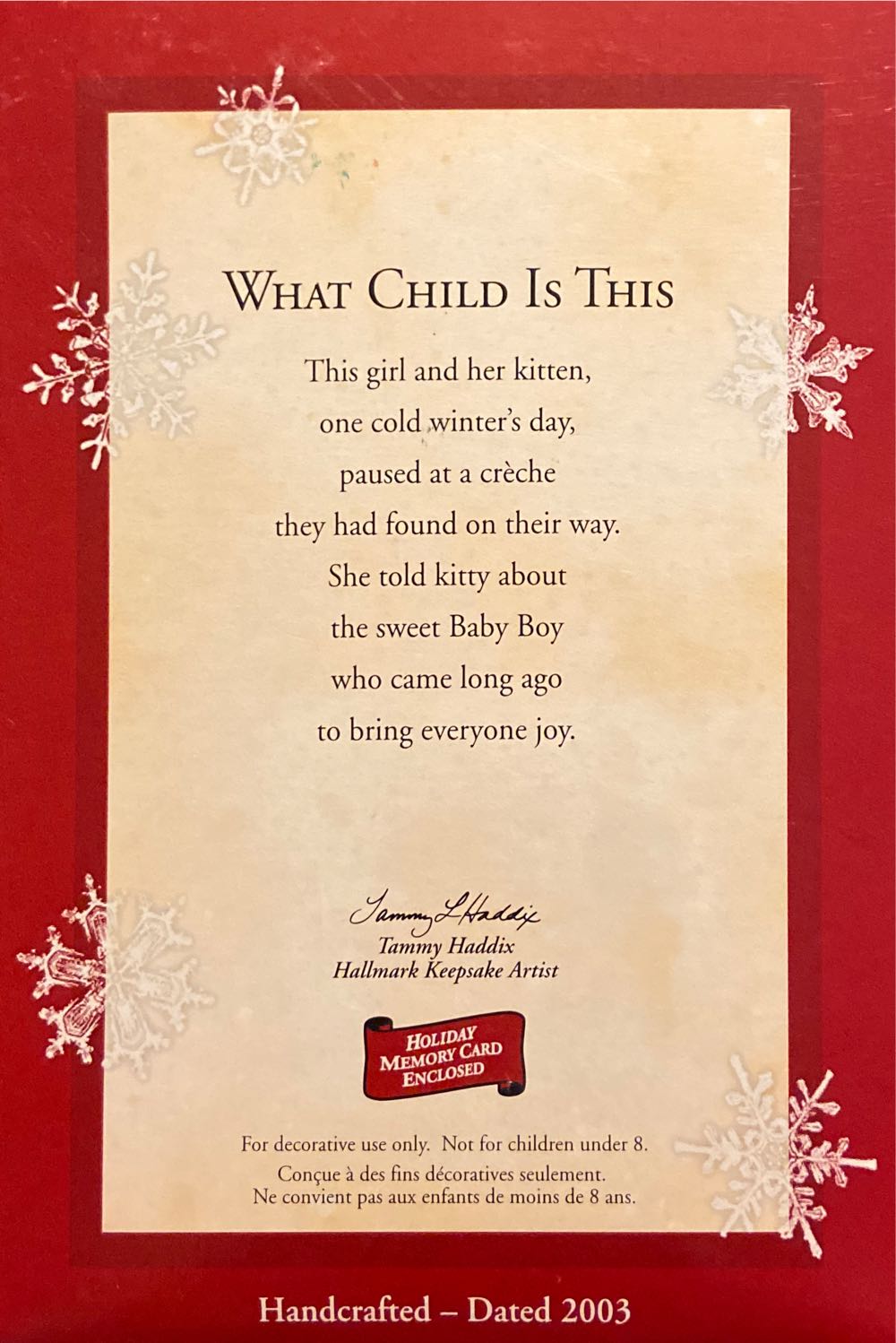 What Child Is This - Keepsake Ornament (Nativity) ornament collectible [Barcode 015012749205] - Main Image 2