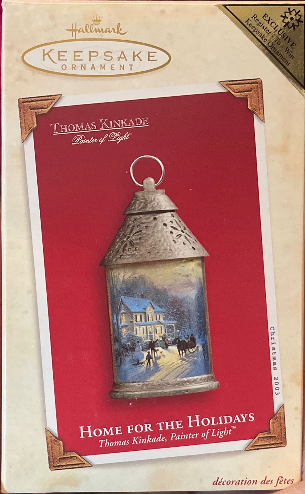 Thomas Kinkade Home For The Holidays Hallmark Ornament Qxg8837 - Home For The Holidays Thomas Kincaid (Lantern Thomas Kincaid) ornament collectible [Barcode 015012772920] - Main Image 2