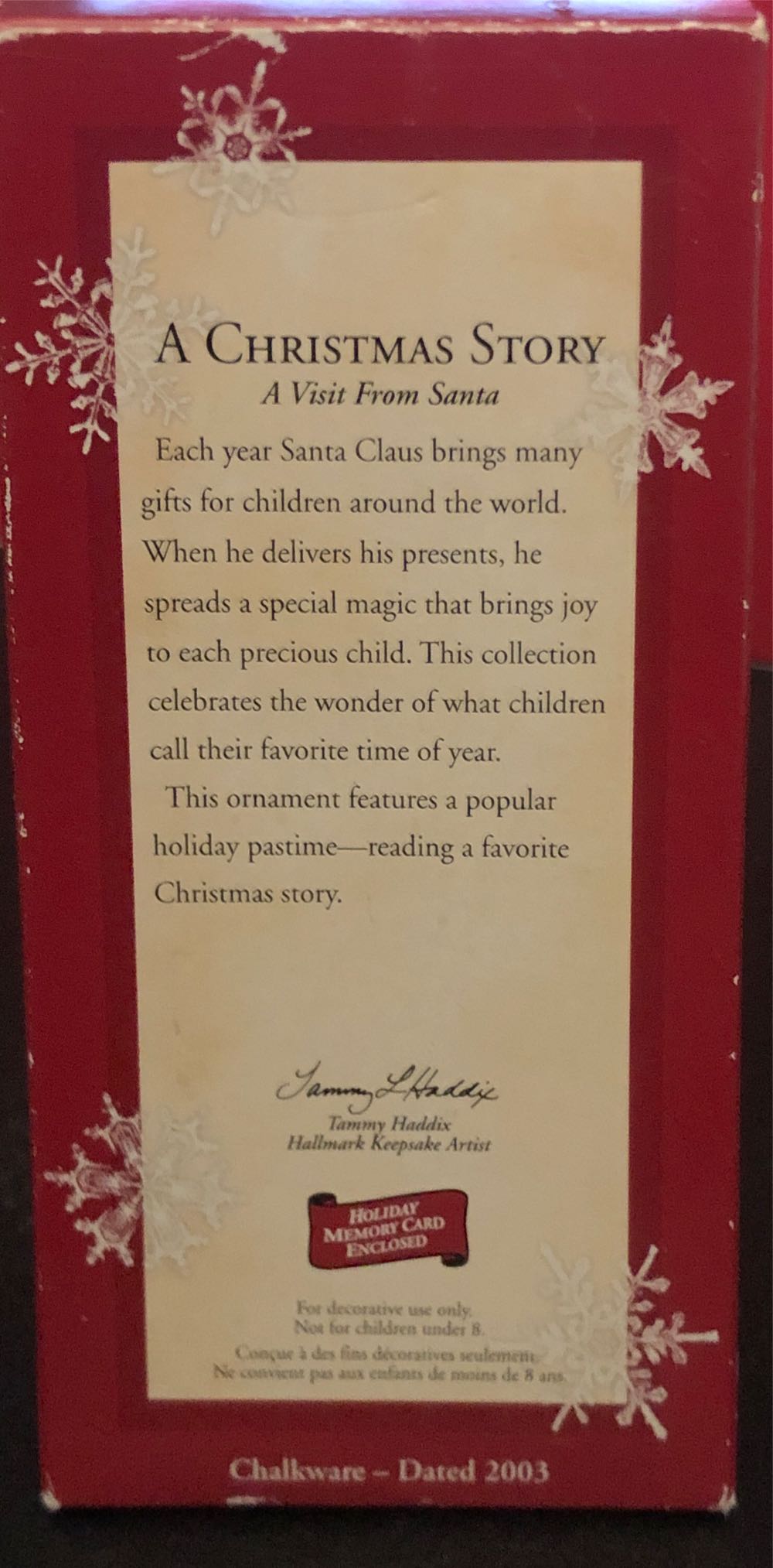 Chalk A Christmas Story Hallmark Ornament Qp1429 - A Visit From Santa (A Visit From Santa) ornament collectible [Barcode 015012774757] - Main Image 2