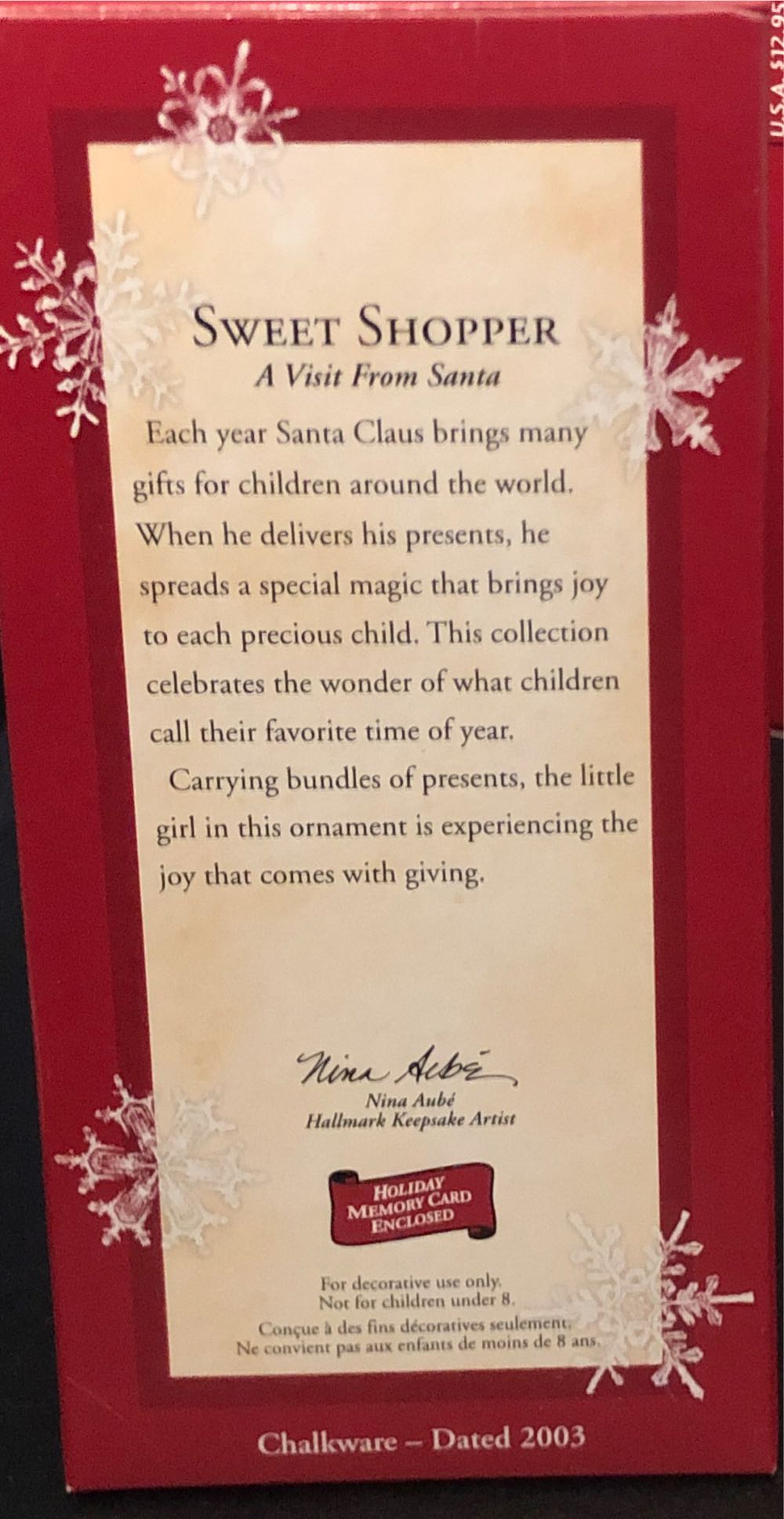 Sweet Shopper Hallmark Ornament Qp1447 - A Visit From Santa (A Visit From Santa) ornament collectible [Barcode 015012774764] - Main Image 3