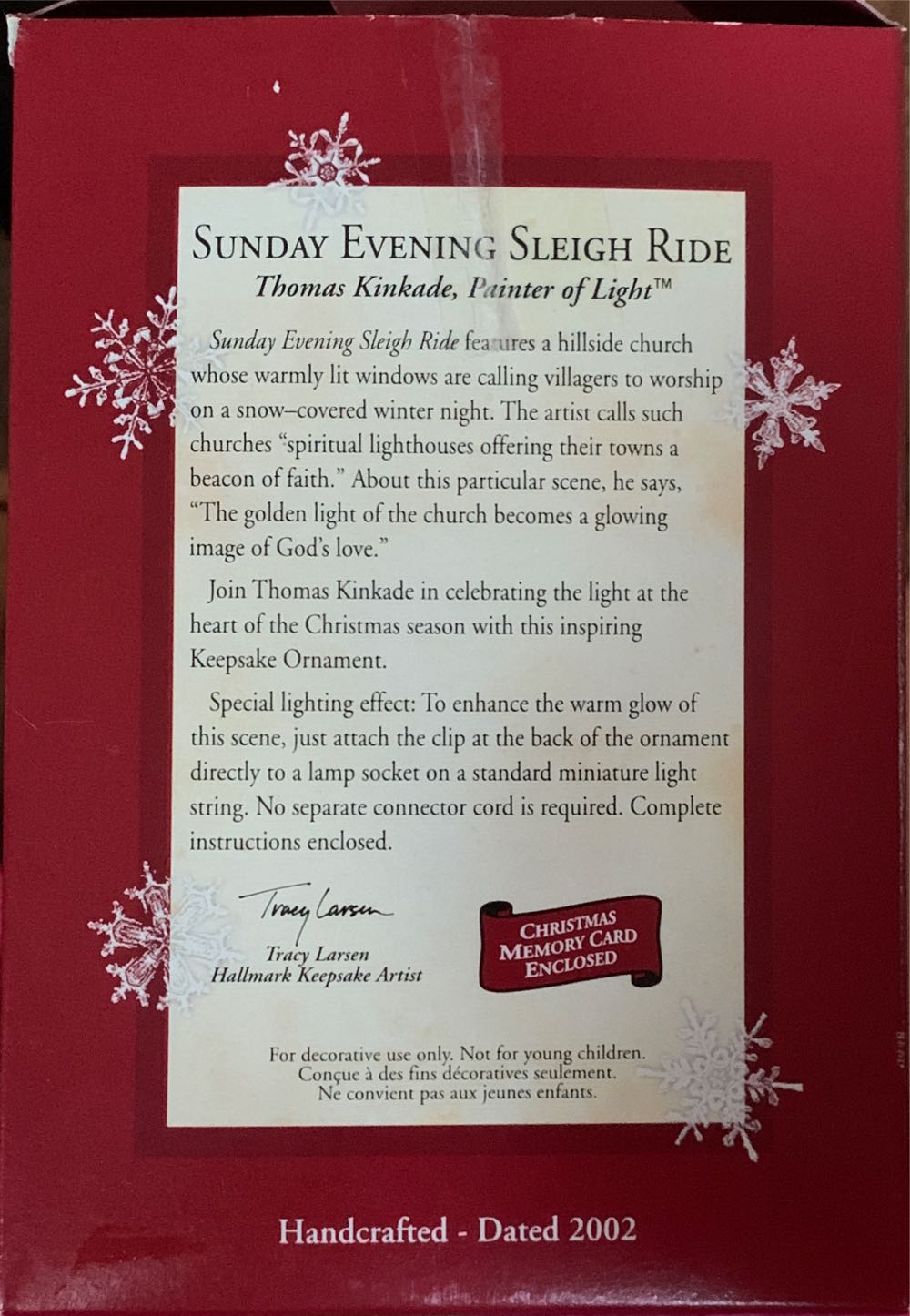 Sunday Evening Sleigh Ride  (Thomas Kinkade) ornament collectible [Barcode 015012705270] - Main Image 2