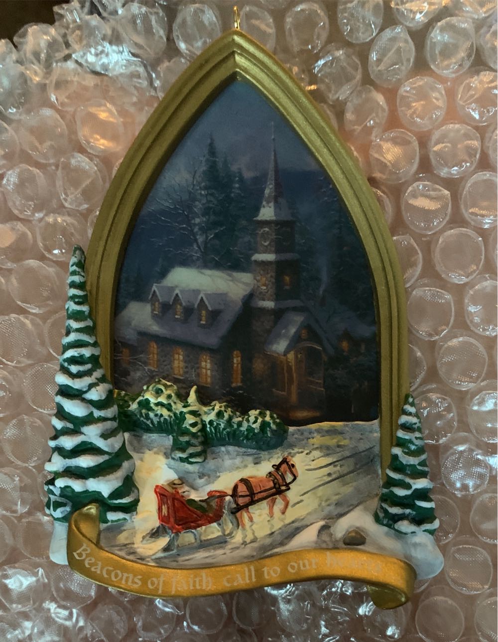 Sunday Evening Sleigh Ride  (Thomas Kinkade) ornament collectible [Barcode 015012705270] - Main Image 3