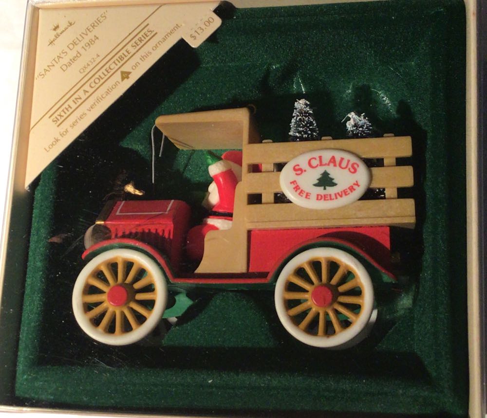 Medium Red Satin Ball With Silver Glitter Flowers