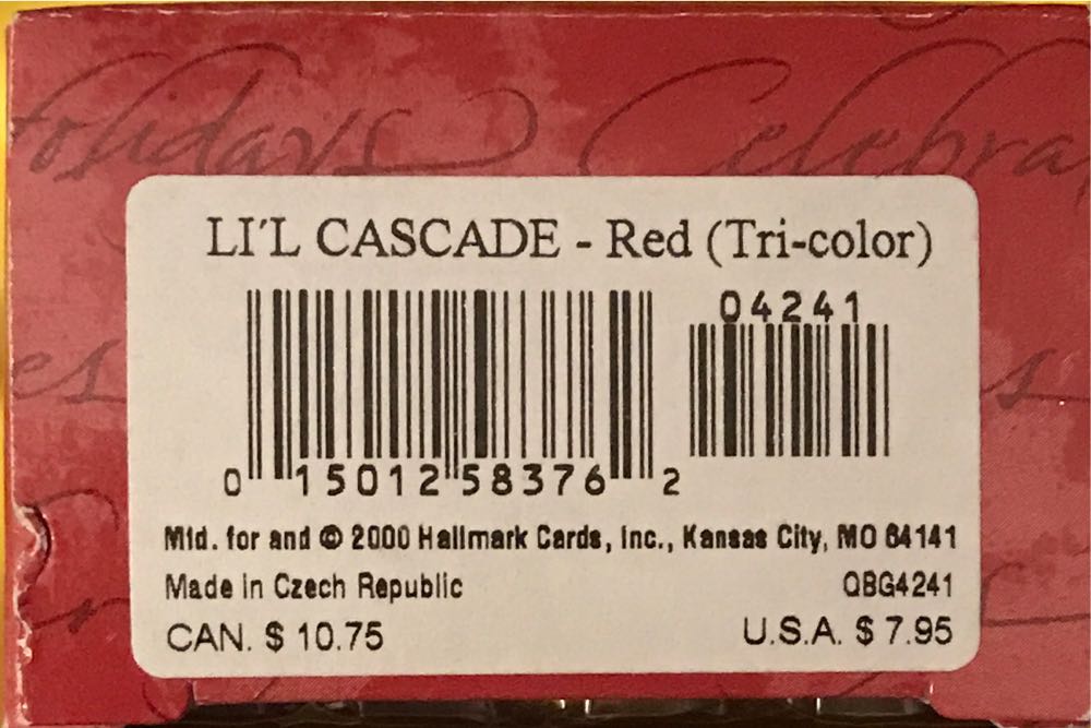 Li’l Cascade Red Tri Color - Blown Glass (Blown Glass) ornament collectible [Barcode 015012583762] - Main Image 3