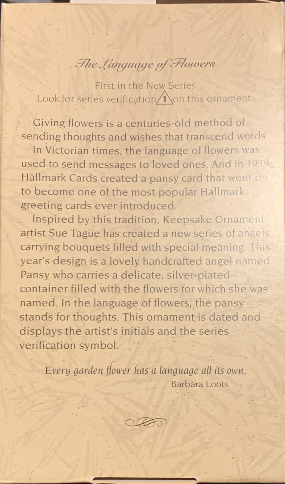 Pansy Angel - The Language Of Flowers (Angels) ornament collectible [Barcode 015012357325] - Main Image 2