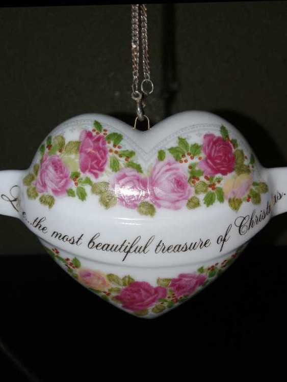 A Heart Full Of Love - White Bone China (Heart) ornament collectible - Main Image 3