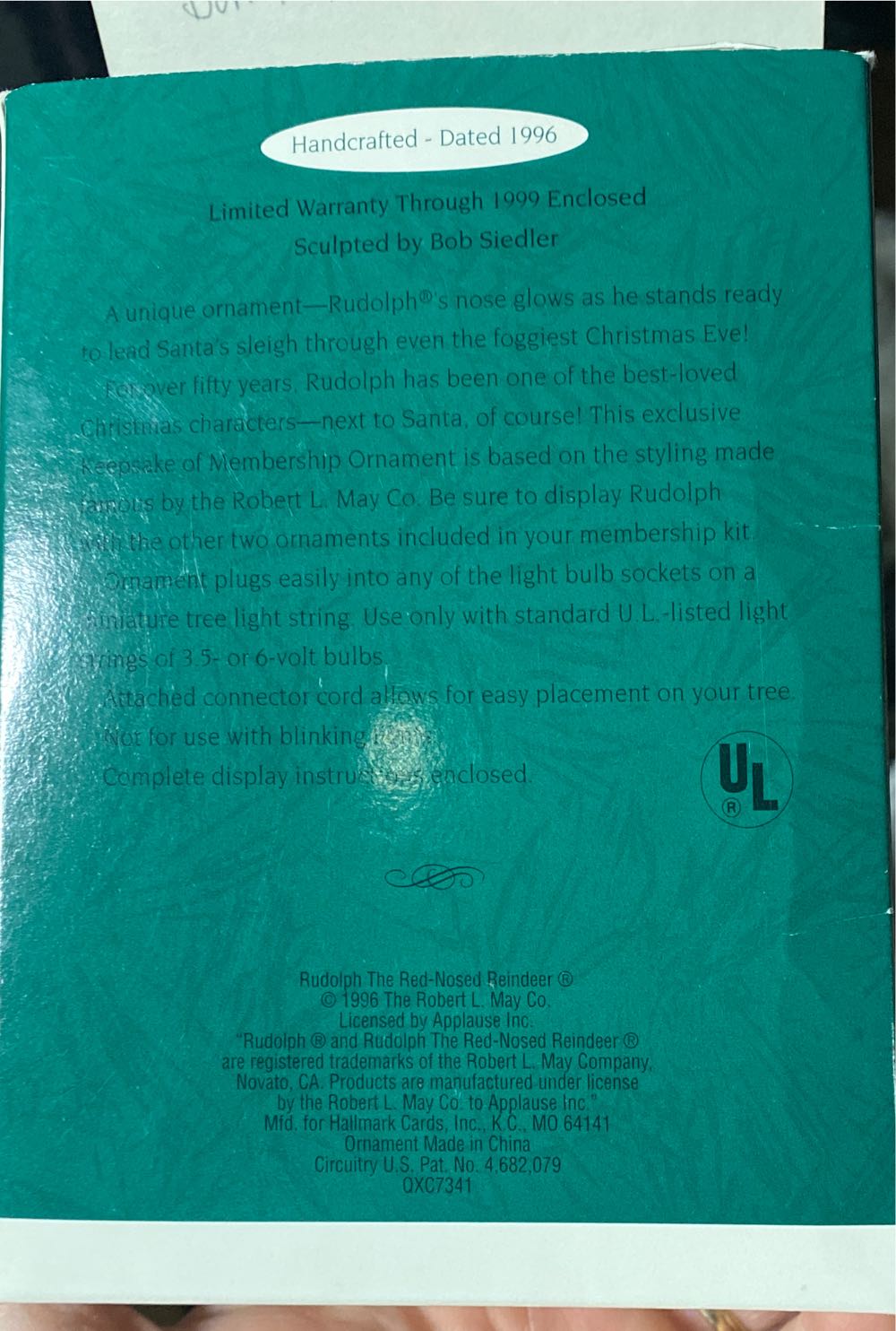 Rudolph The Red-nosed Reindeer Light - Vintage ornament collectible - Main Image 2