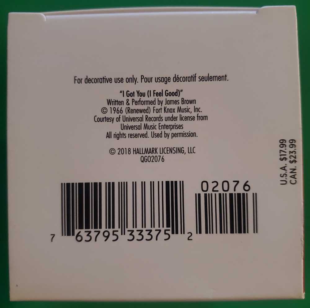 I Feel Good 2018 - Snowman (Snowman) ornament collectible [Barcode 763795333752] - Main Image 4