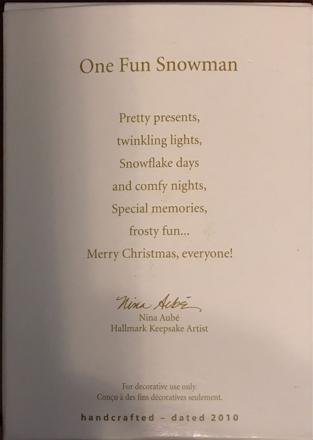 One Fun Snowman Repaint  ornament collectible - Main Image 3