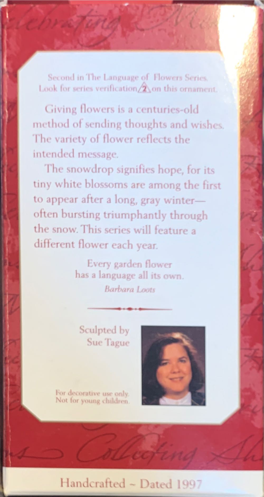 Snowdrop Angel - The Language Of Flowers (2nd in the Series) ornament collectible [Barcode 015012376852] - Main Image 2