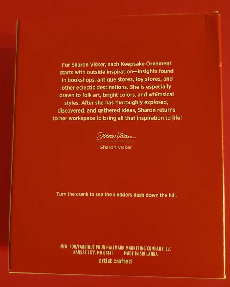 Sledding All The Way - Mechanical (Magic-motion) ornament collectible [Barcode 763795594801] - Main Image 2