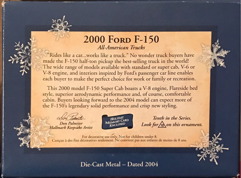 AAT#10 2000 Ford F-150 - All-American Trucks (Trucks) ornament collectible [Barcode 015012802252] - Main Image 3