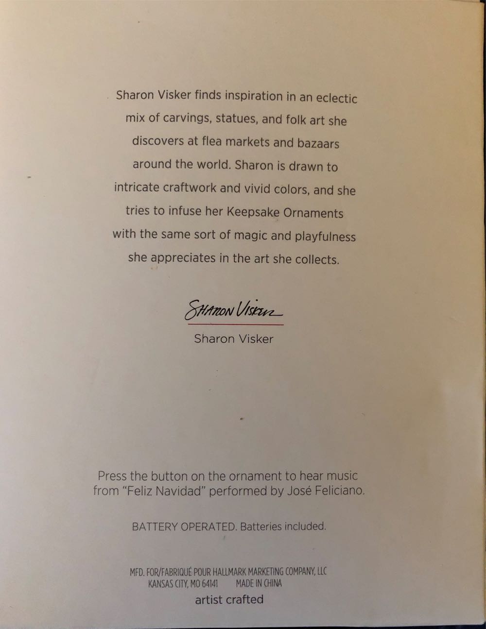 Feliz Navidad 2018 - Feliz Navidad (Feliz Navidad) ornament collectible [Barcode 763795343690] - Main Image 3