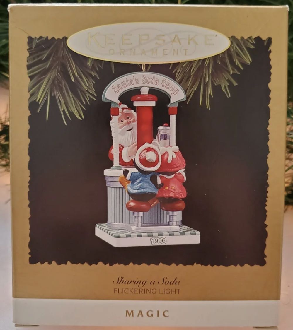 Sharing A Soda - Magic Light & Sound (Santa Claus) ornament collectible [Barcode 015012279665] - Main Image 4