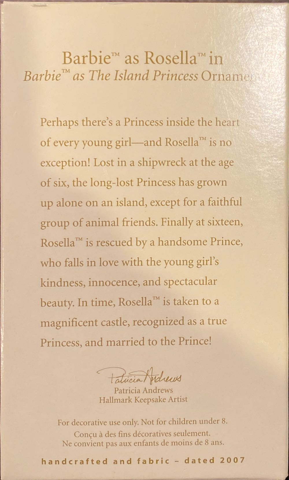 Barbie as Rosella in Barbie as The Island Princess - Barbie (Barbie) ornament collectible [Barcode 795902990701] - Main Image 2