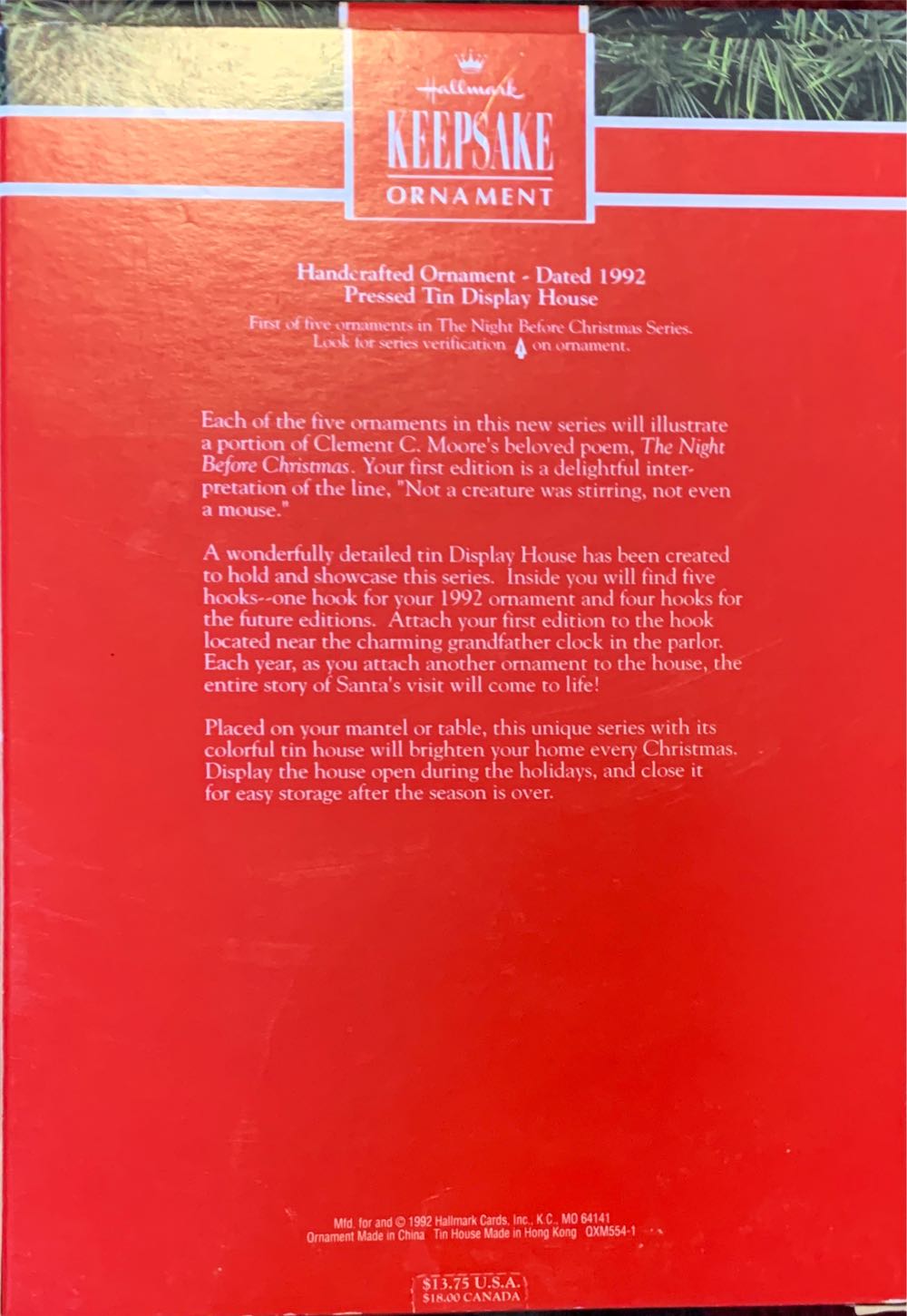 Miniature The Night Before Christmas #1 🐶 - The Night Before Christmas (Miniature) ornament collectible [Barcode 070000074714] - Main Image 2