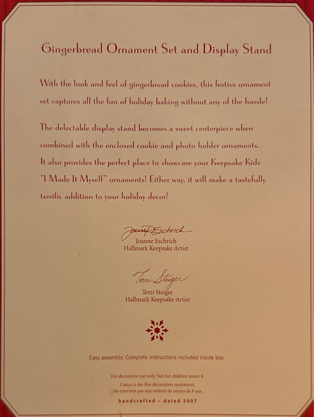 Hallmark Gingerbread Ornament Set And Display Stand - Season’s Treatings (Gingerbread) ornament collectible [Barcode 795902997359] - Main Image 3