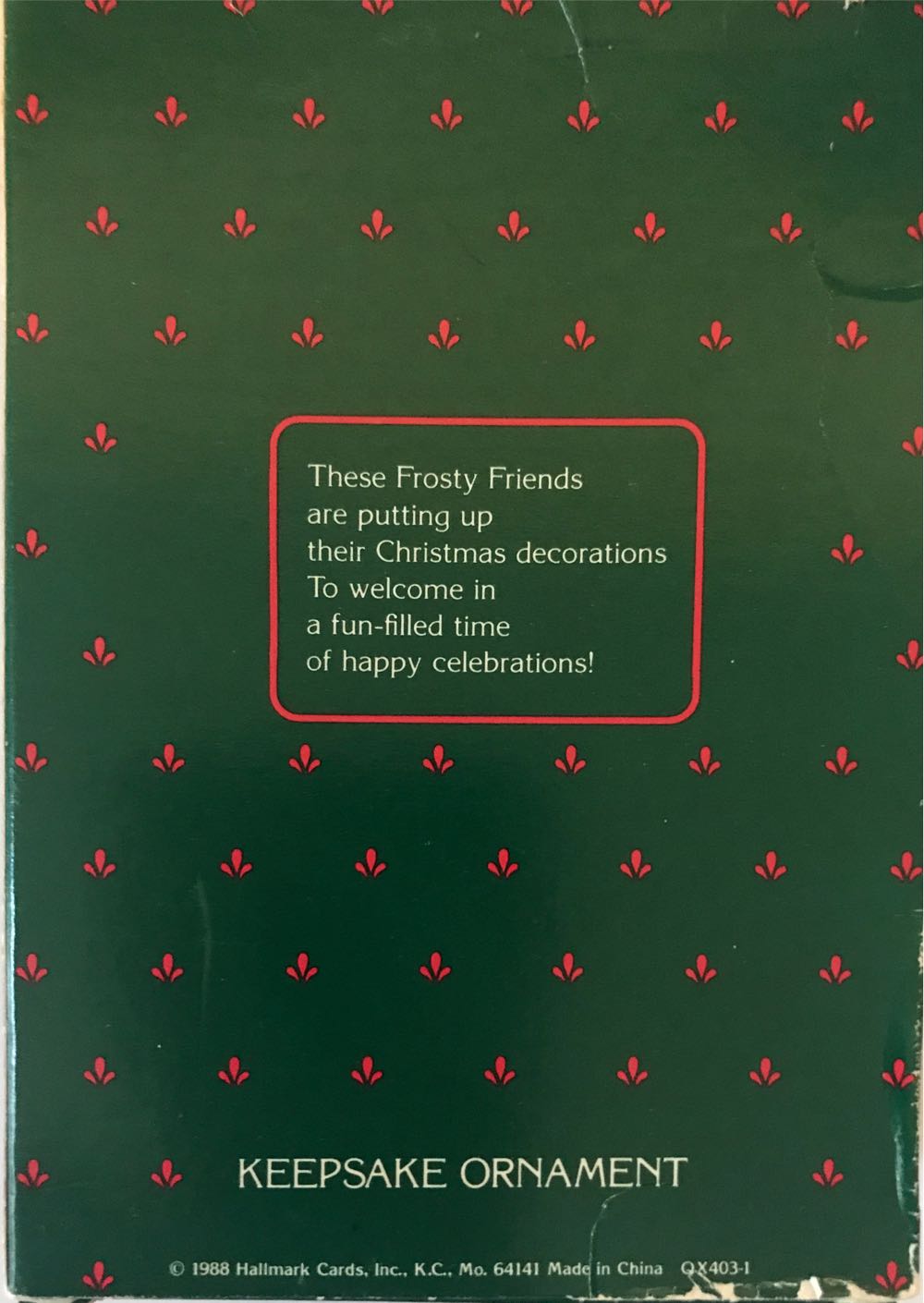 Frosty Friends #9 (1988) - Collector’s Series ornament collectible - Main Image 2