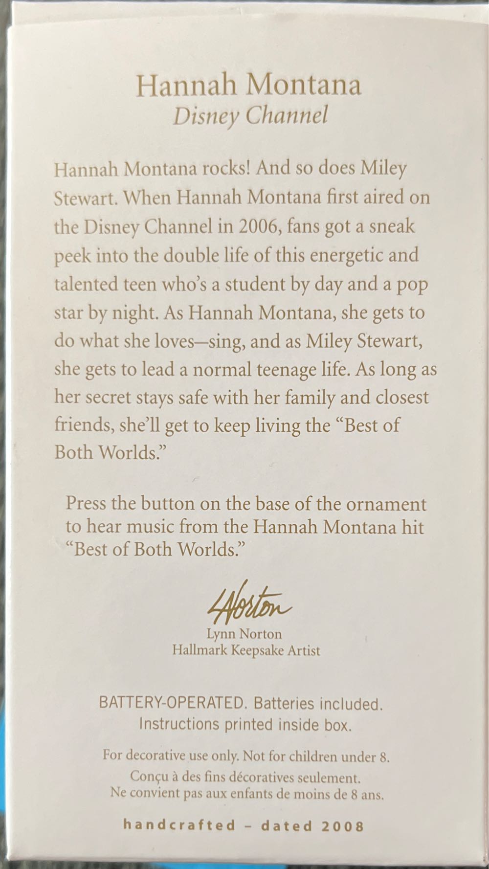 Hannah Montana - Disney Hannah Montana (Hannah Montana) ornament collectible [Barcode 795902048594] - Main Image 4