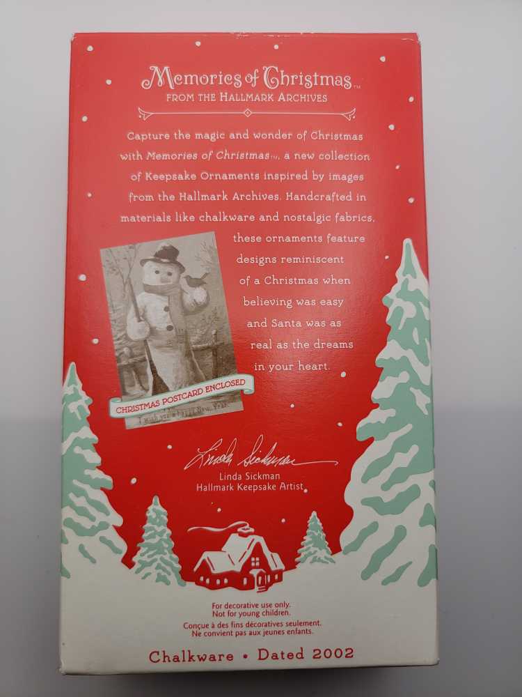 Snowy Friend - Memories Of Christmas - Memories of Christmas (Snowman) ornament collectible [Barcode 015012706161] - Main Image 4