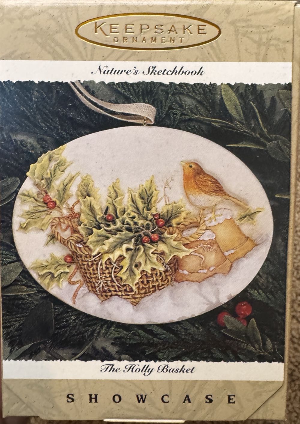 The Holly Basket - Nature’s Sketchbook (Birds, Marjolein Bastin, Showcase) ornament collectible [Barcode 015012357332] - Main Image 2