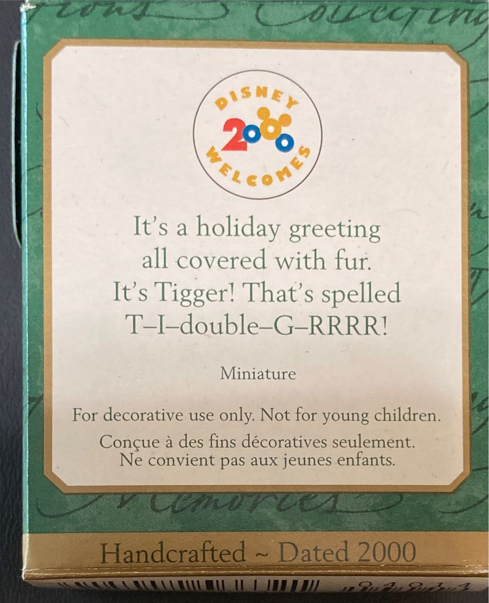 Tigger-ific Tidings To Pooh: Miniature - Disney (Winnie the Pooh) ornament collectible [Barcode 015012566321] - Main Image 2