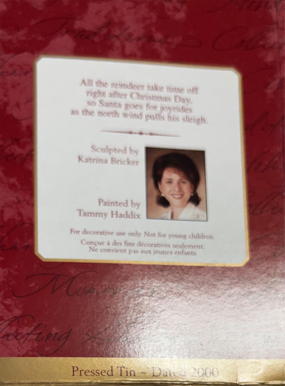 Merry Ballooning  (Tin) ornament collectible [Barcode 015012565621] - Main Image 2