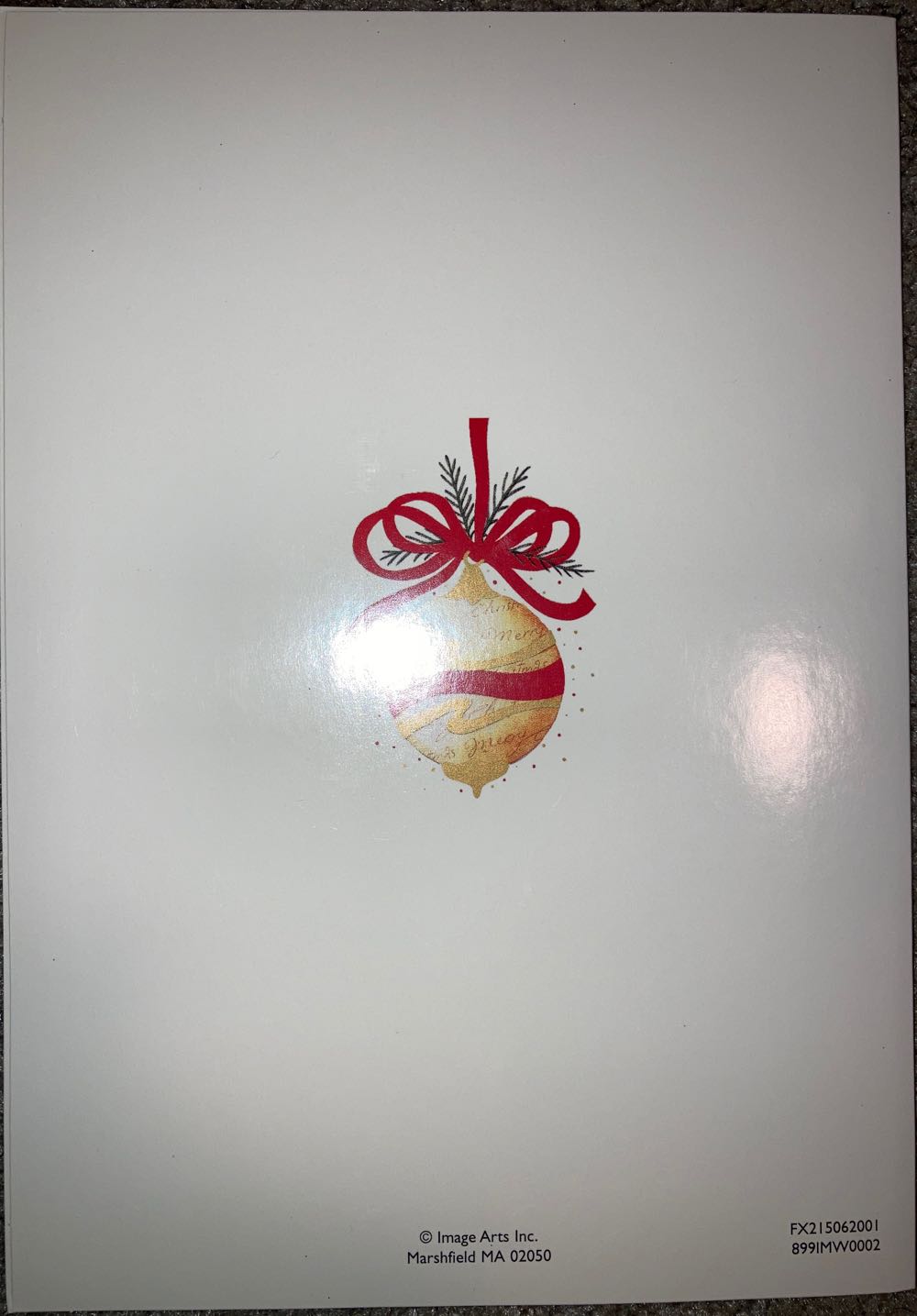 Merry Christmas Ornament (Shiny) Card  (Cards) ornament collectible - Main Image 3