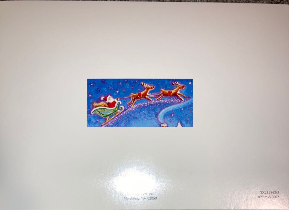 Santa Sleigh Over Snow House (Glittery) Card  (Cards) ornament collectible - Main Image 3