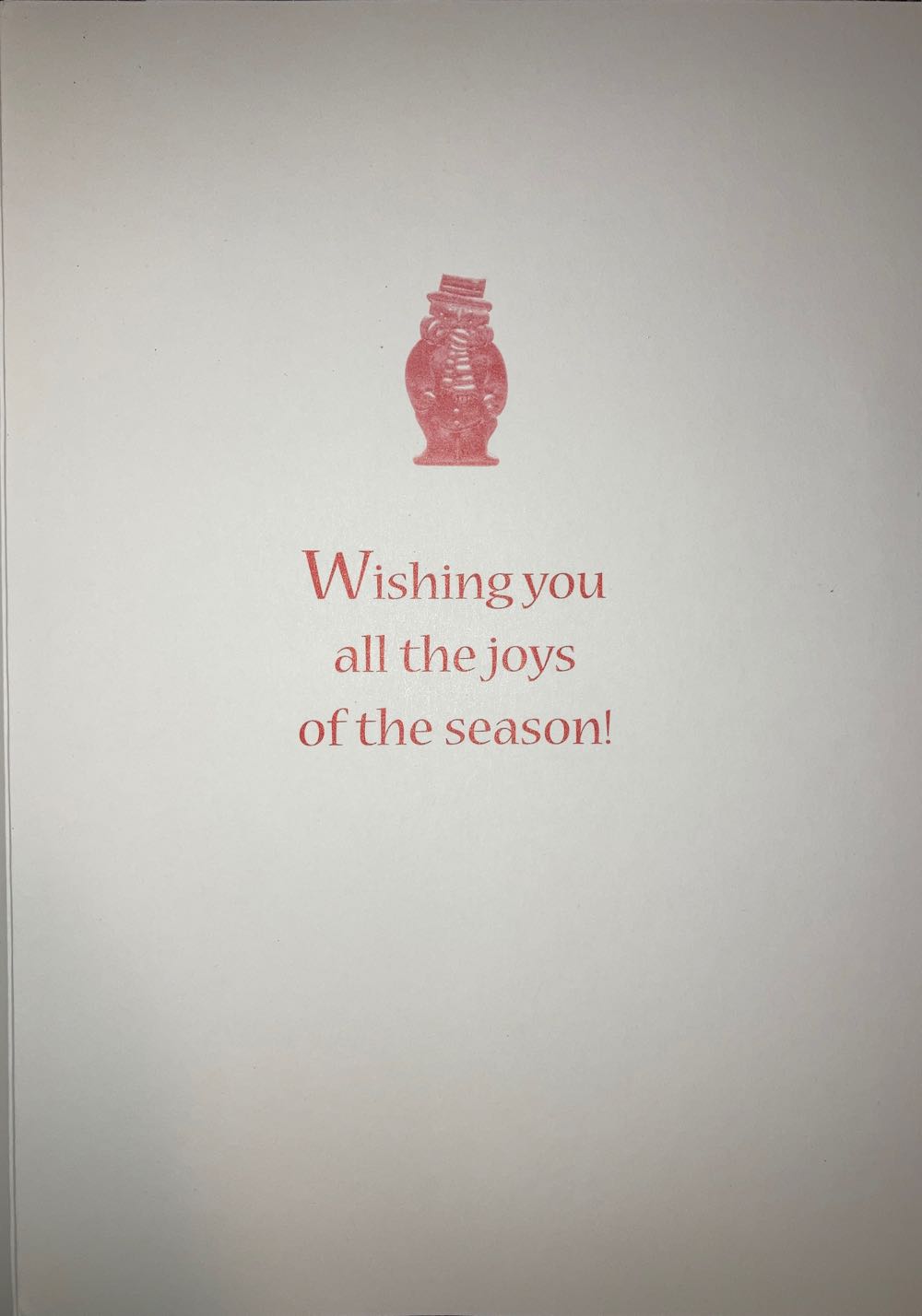 Season’s Greetings Snowman (Shiny) Card  (Cards) ornament collectible - Main Image 2