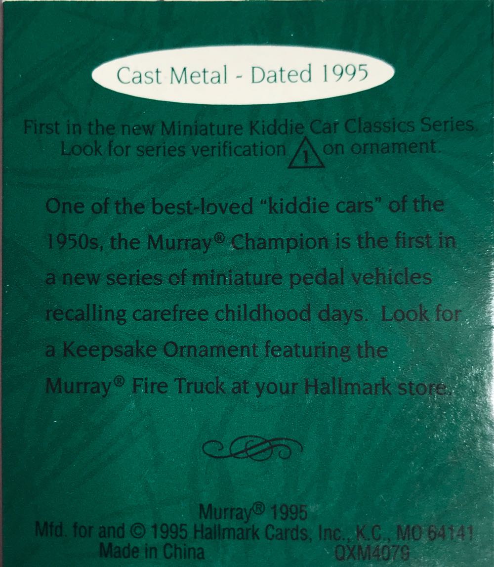 Murray Champion - Miniature Kiddie Car Classics (Miniature) ornament collectible [Barcode 015012213294] - Main Image 2